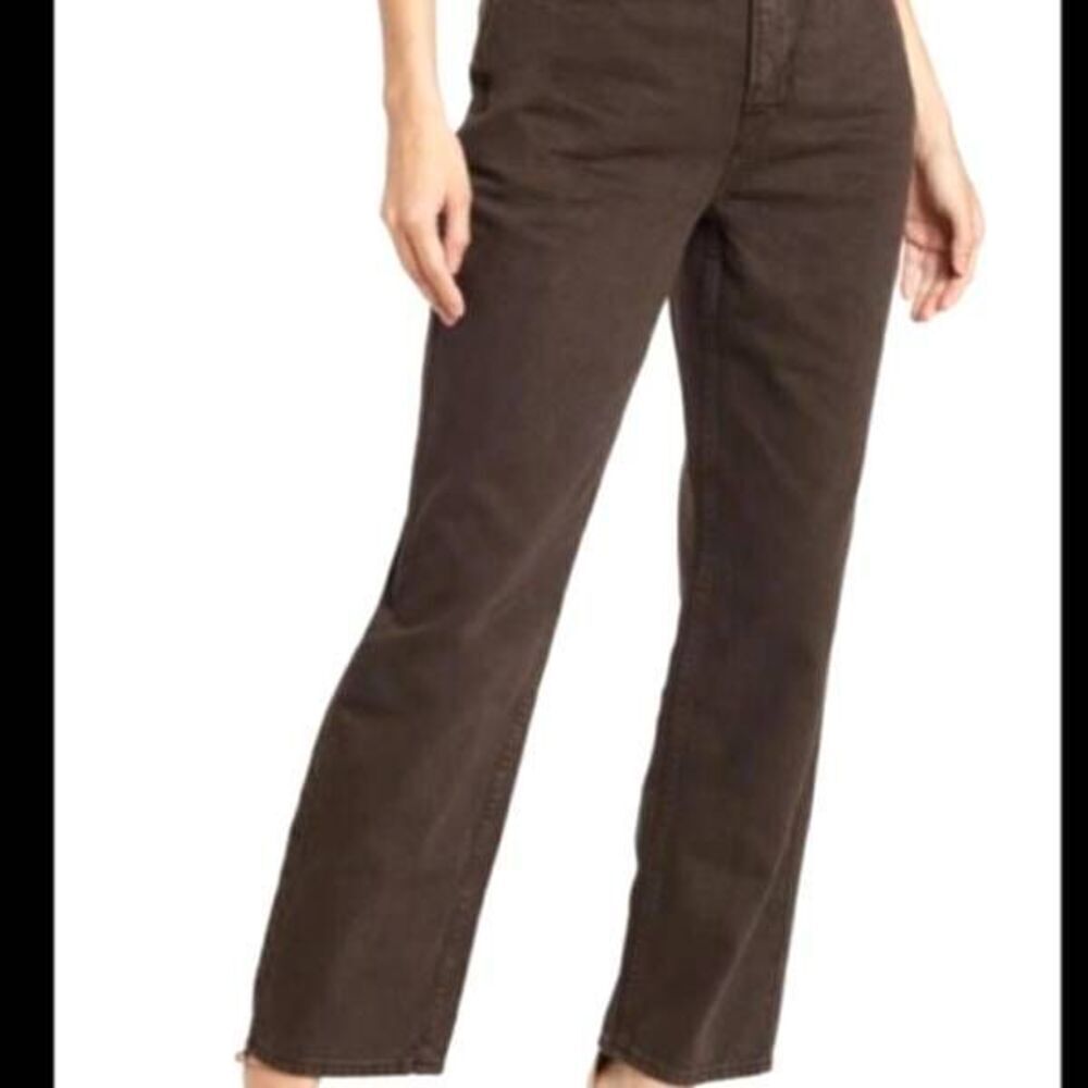 NWT Good American Good 90’s Duster Straight Jeans In Coffee 001 sz 4/27